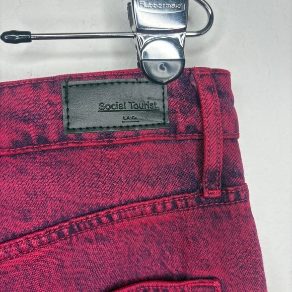 Social Tourist Ultra High Rise Baggy Jeans Red/Pink Size 30 Womens - Picture 7 of 11